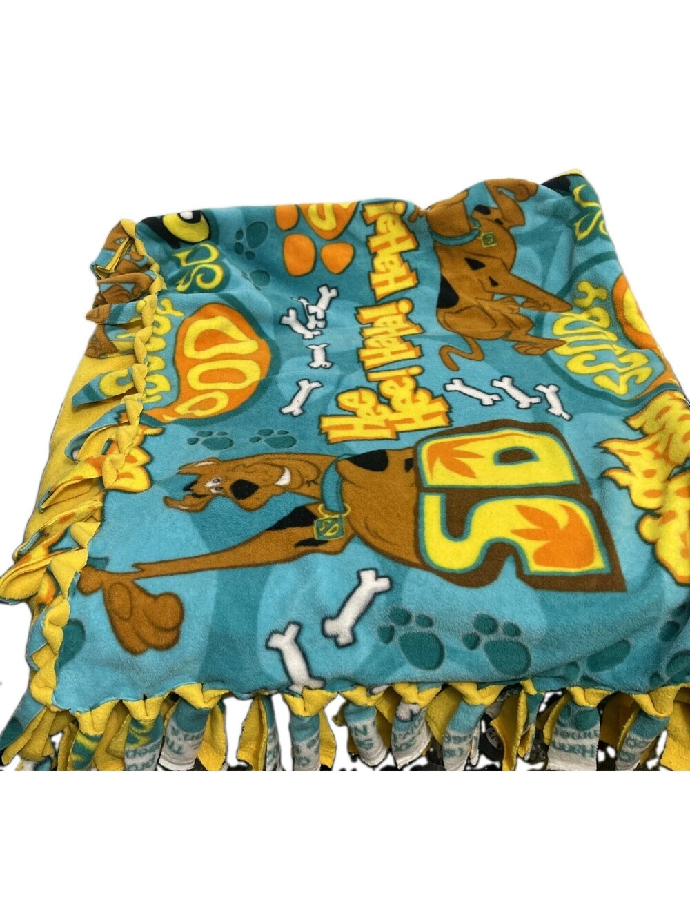 Rare Scooby Doo Fleece Vintage 90s Throw Blanket 52”x 60” W Fringe Super Nice !